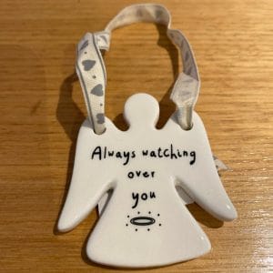 Ceramic Christmas Angel-Always watching over you