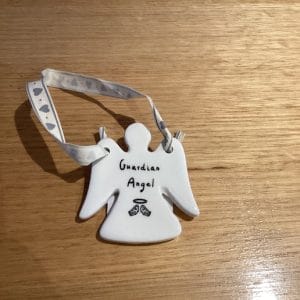 Ceramic Christmas Angel-Guardian Angel