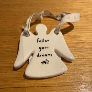 Ceramic Christmas Angel- follow your dreams
