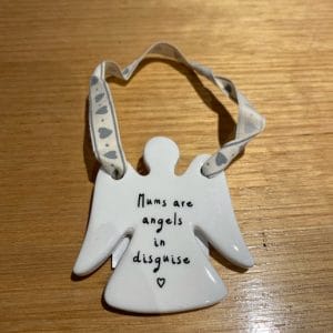 Ceramic Christmas Angel- mums are angels…