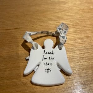Ceramic Christmas Angel-reach for the stars